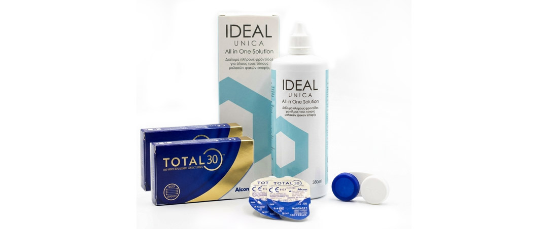 Πακέτο Alcon Total30 (2 x 6 Φακοί + 4 Δώρο + Ideal 360ml) - main Πακέτο Alcon Total30 (2 x 6 Φακοί + 4 Δώρο + Ideal 360ml) - Φακοί Επαφής